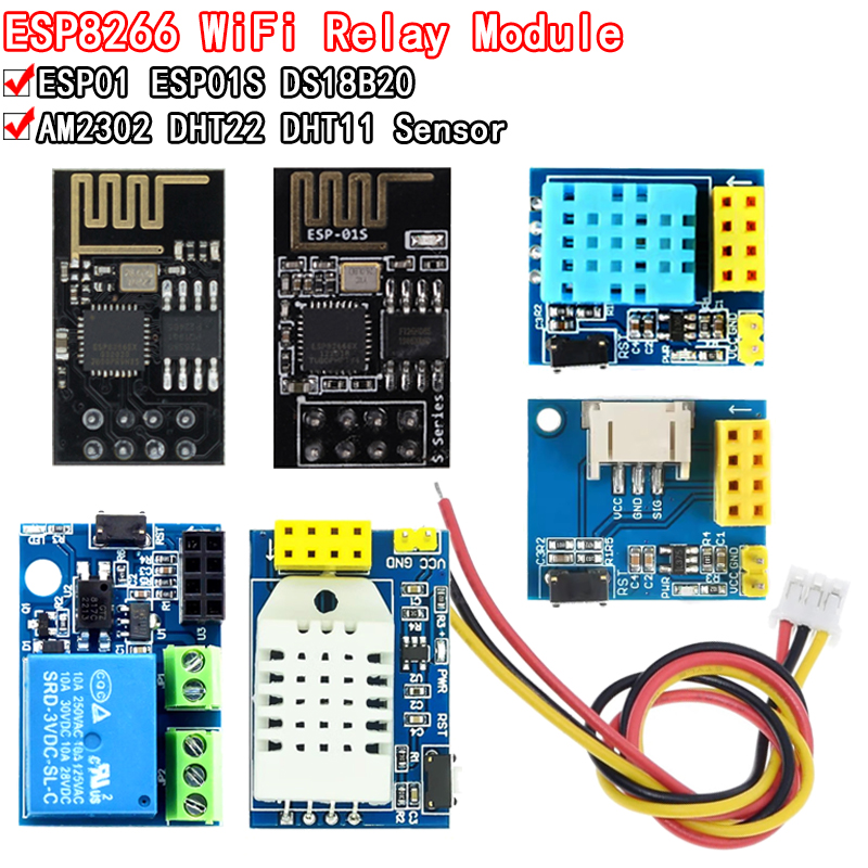 Esp8266 Relay Module - Esp8266 5V Wifi Relaismodule Ds18b20 Dht11