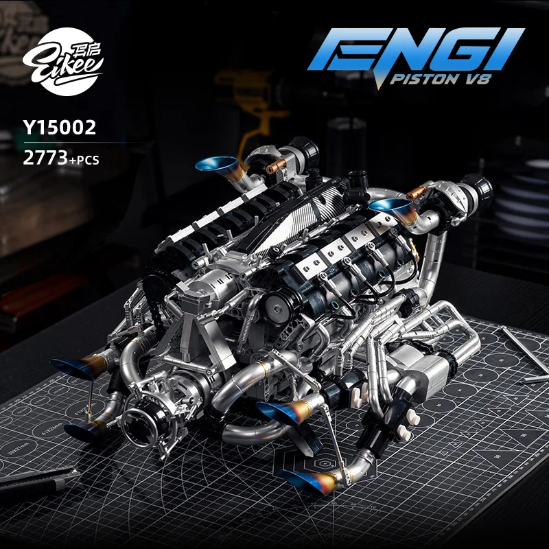 Stem Robotics Kit - V8-motorbouwset voor volwassenen, mechanisch STEM-speelgoed met