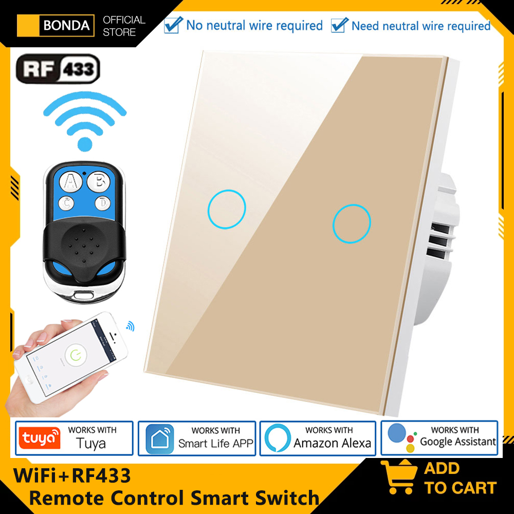 Smart Light Switch Wifi - Tuya EU WiFi + RF433 Slimme