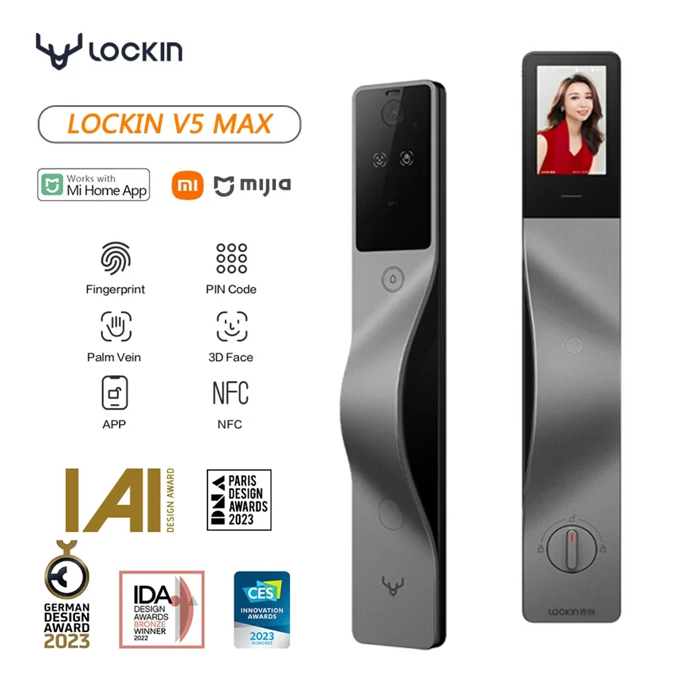 Smart Door Lock Wifi - Lockin V5 Max 3D Gezichtsherkenning Slim