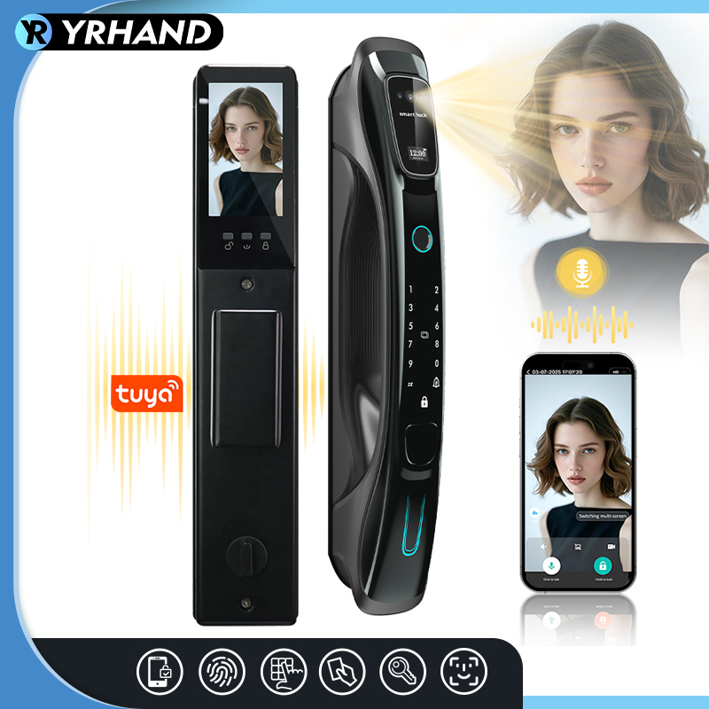 Smart Door Lock Wifi - Smart Lock 3D Gezichtsherkenning Palmaartjes-veinscan Vingerafdruk