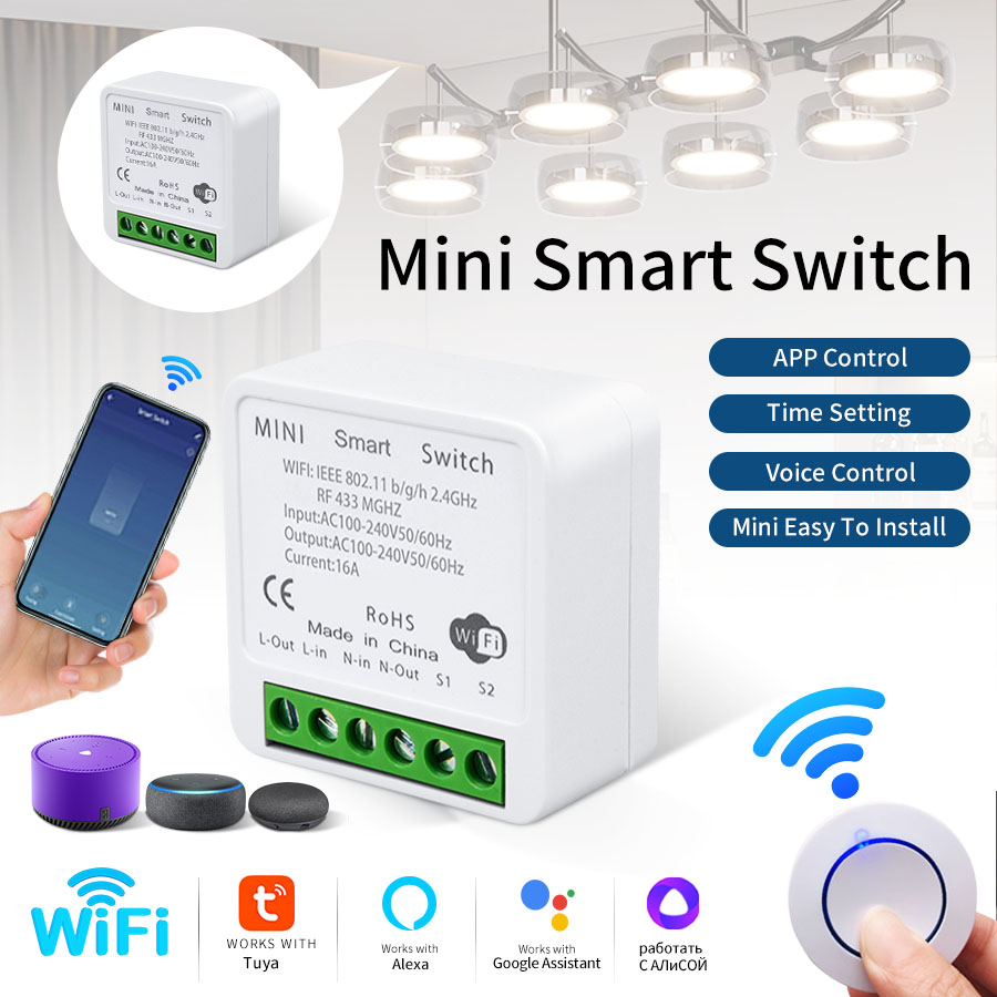 Smart Light Switch Wifi - RF433Mhz 16A/20A Tuya WiFi Smart Switch