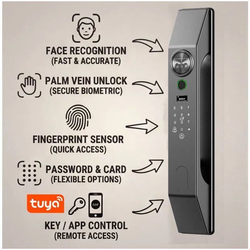Meertalig gezichtsherkenning,  - Smart Door Lock Wifi recensie en prijs