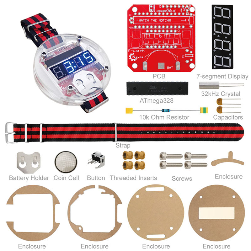 Enkele chip LED-kit Klok DIY B - Microcontroller Kit recensie en prijs