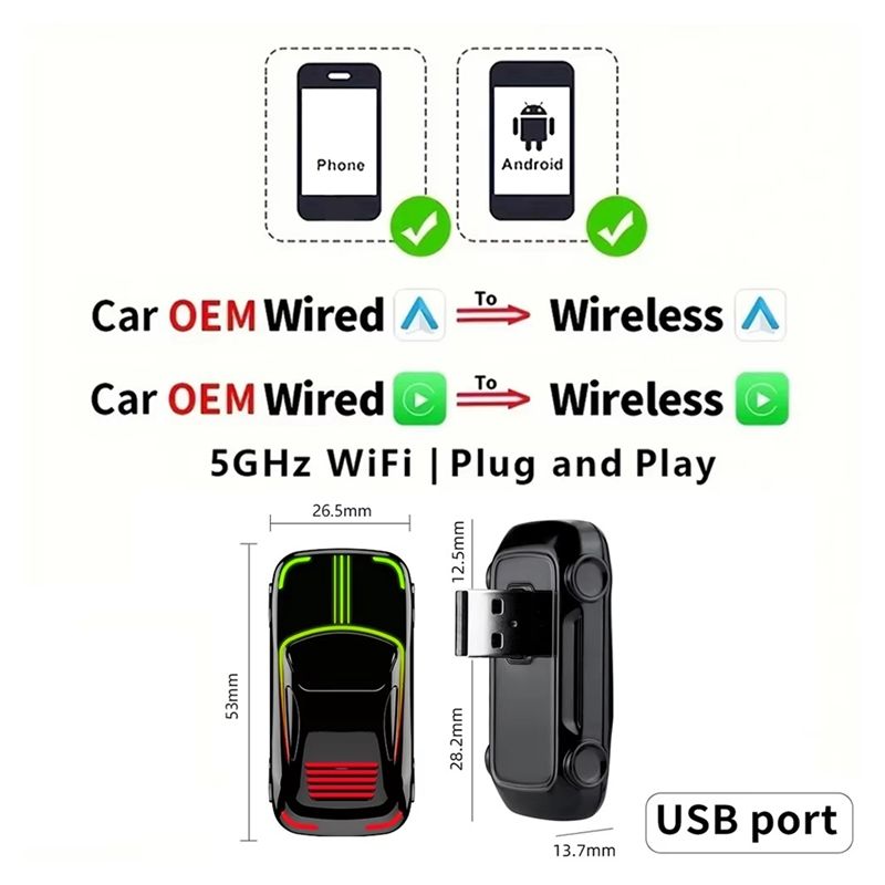 Draadloze Carplay-adapter Andr - Wifi Smart Plug recensie en prijs