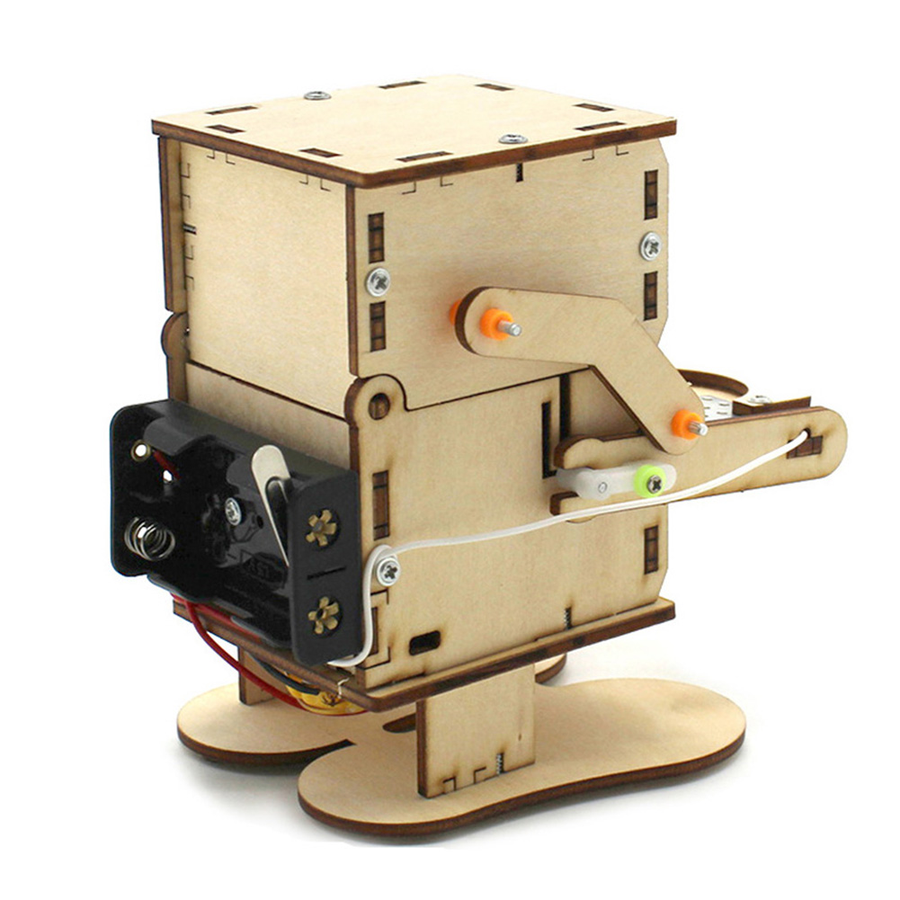 Houten doe-het-zelf robot die  - Stem Robotics Kit recensie en prijs