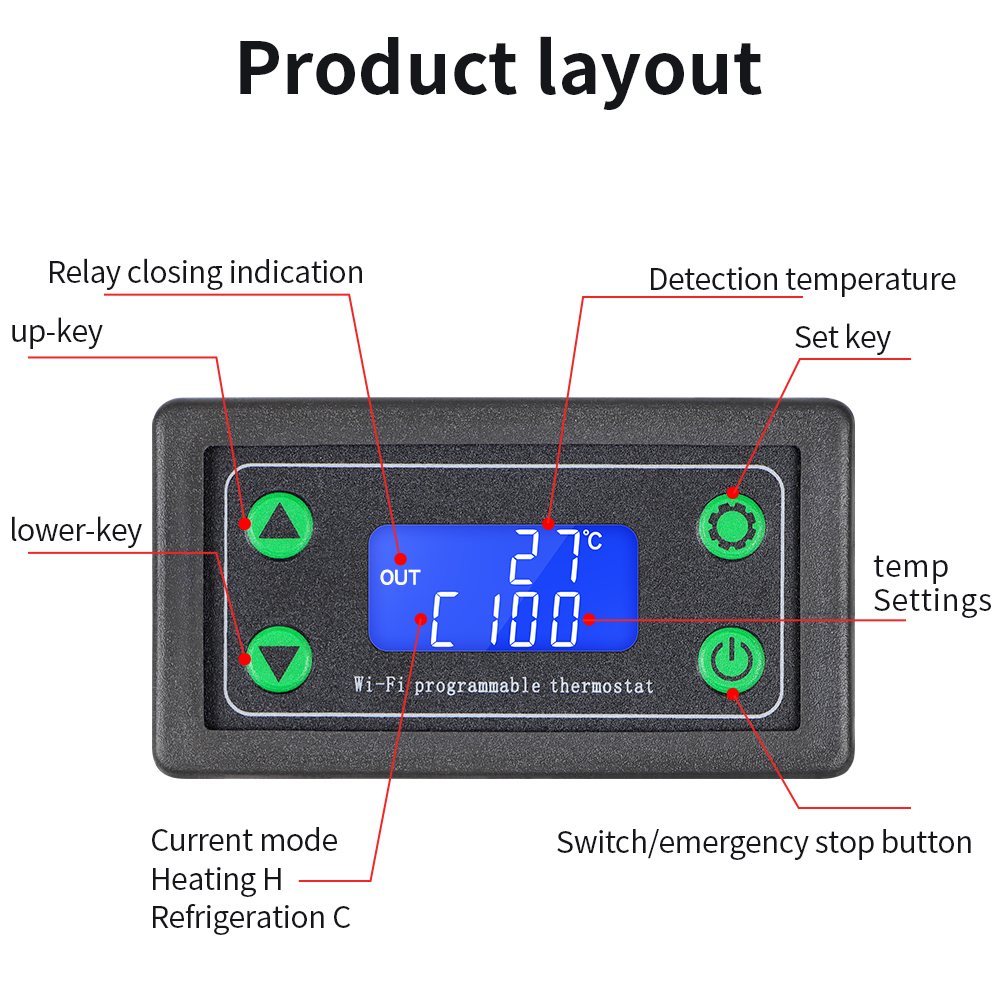 DC12-36V LED Digitale Temperat - Wifi Thermostat recensie en prijs